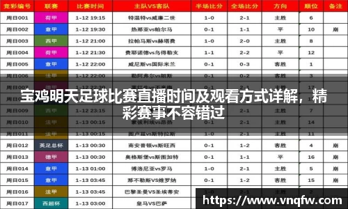 宝鸡明天足球比赛直播时间及观看方式详解，精彩赛事不容错过