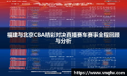 福建与北京CBA精彩对决直播赛车赛事全程回顾与分析